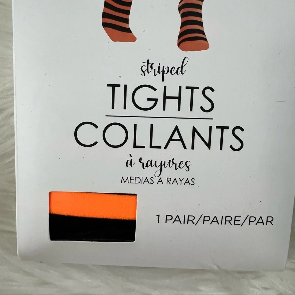 Striped Orange and Black Tights NEW Halloween witch costume